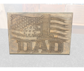 #1 Dad w/ American Flag Engraved Wood Sign