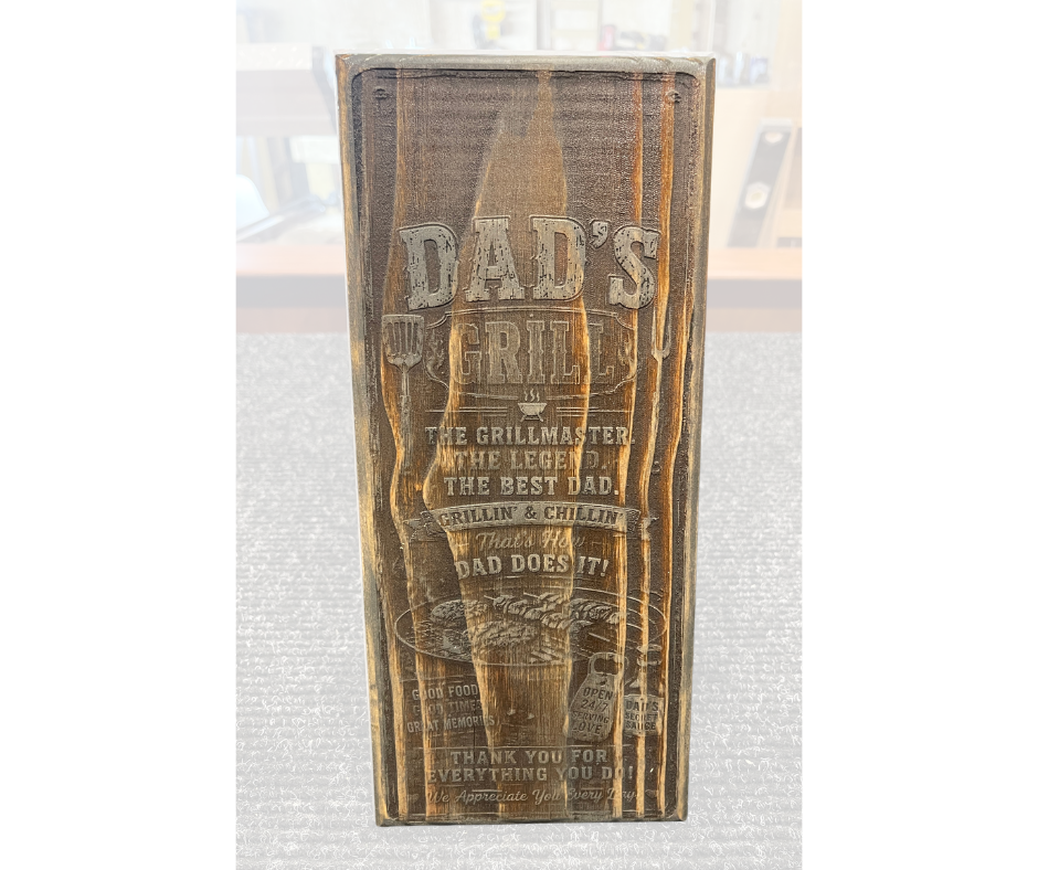 Dad’s Grill Rustic Engraved Wood Sign