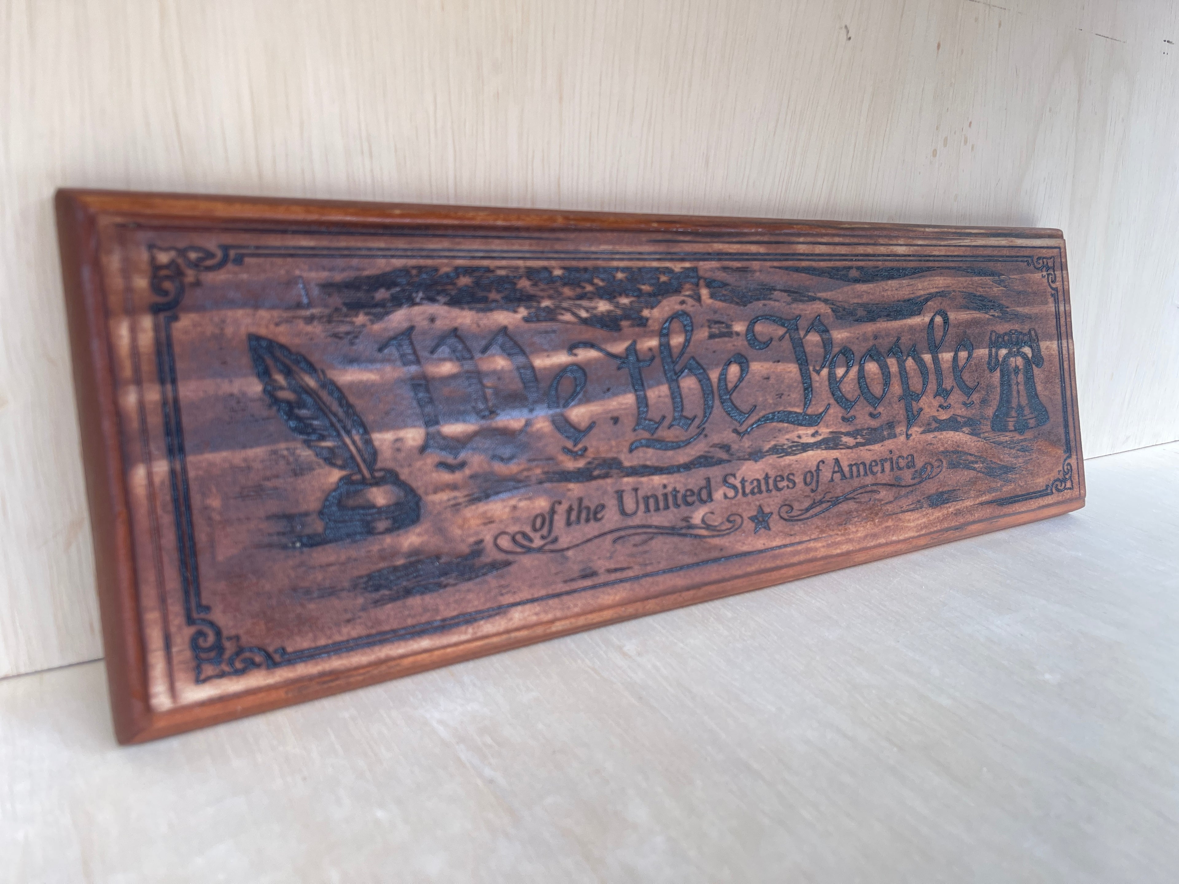 We The People Wooden Sign