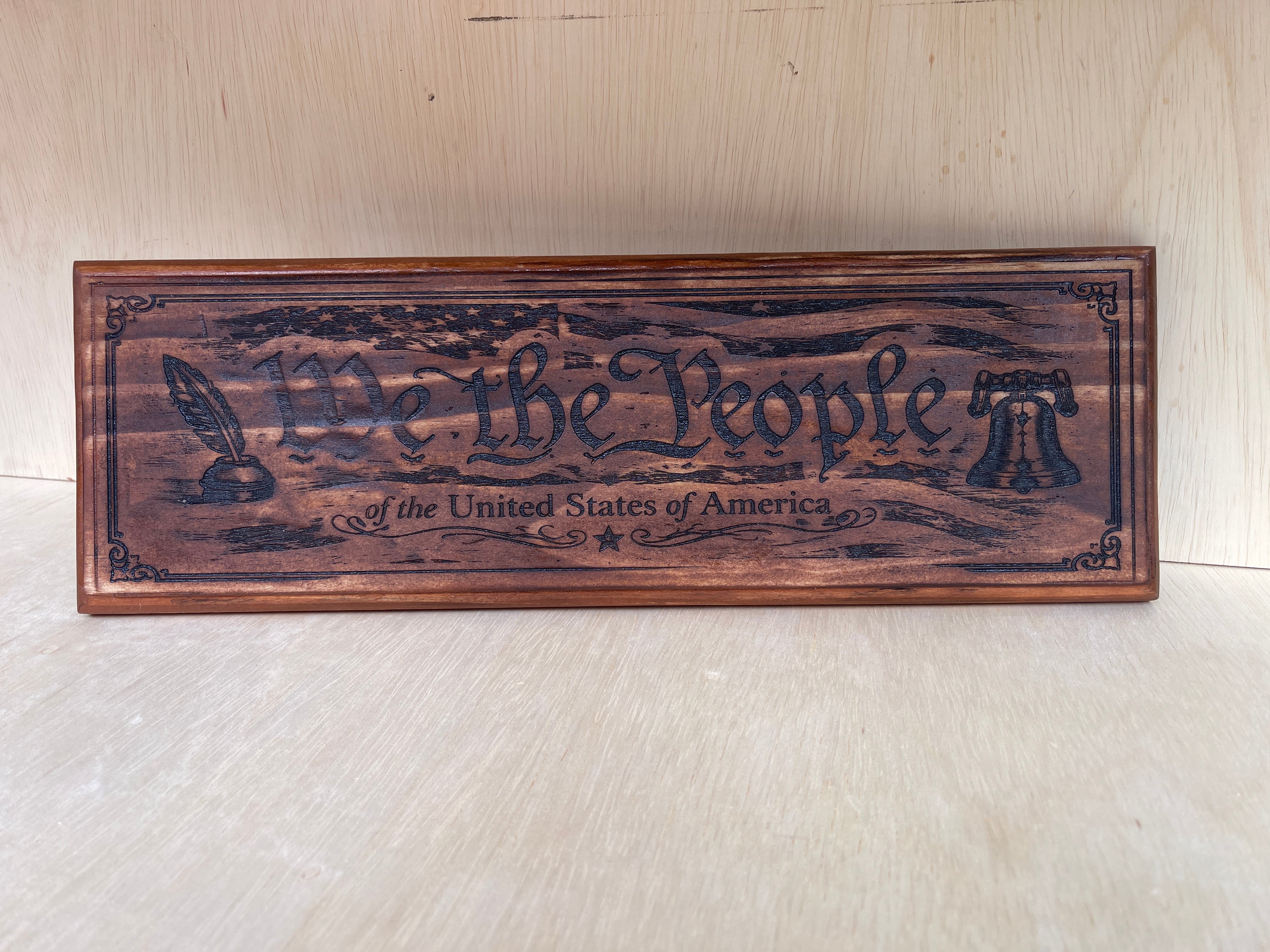 We The People Wooden Sign