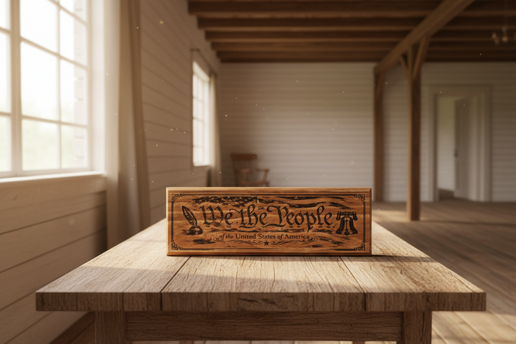 We The People Wooden Sign