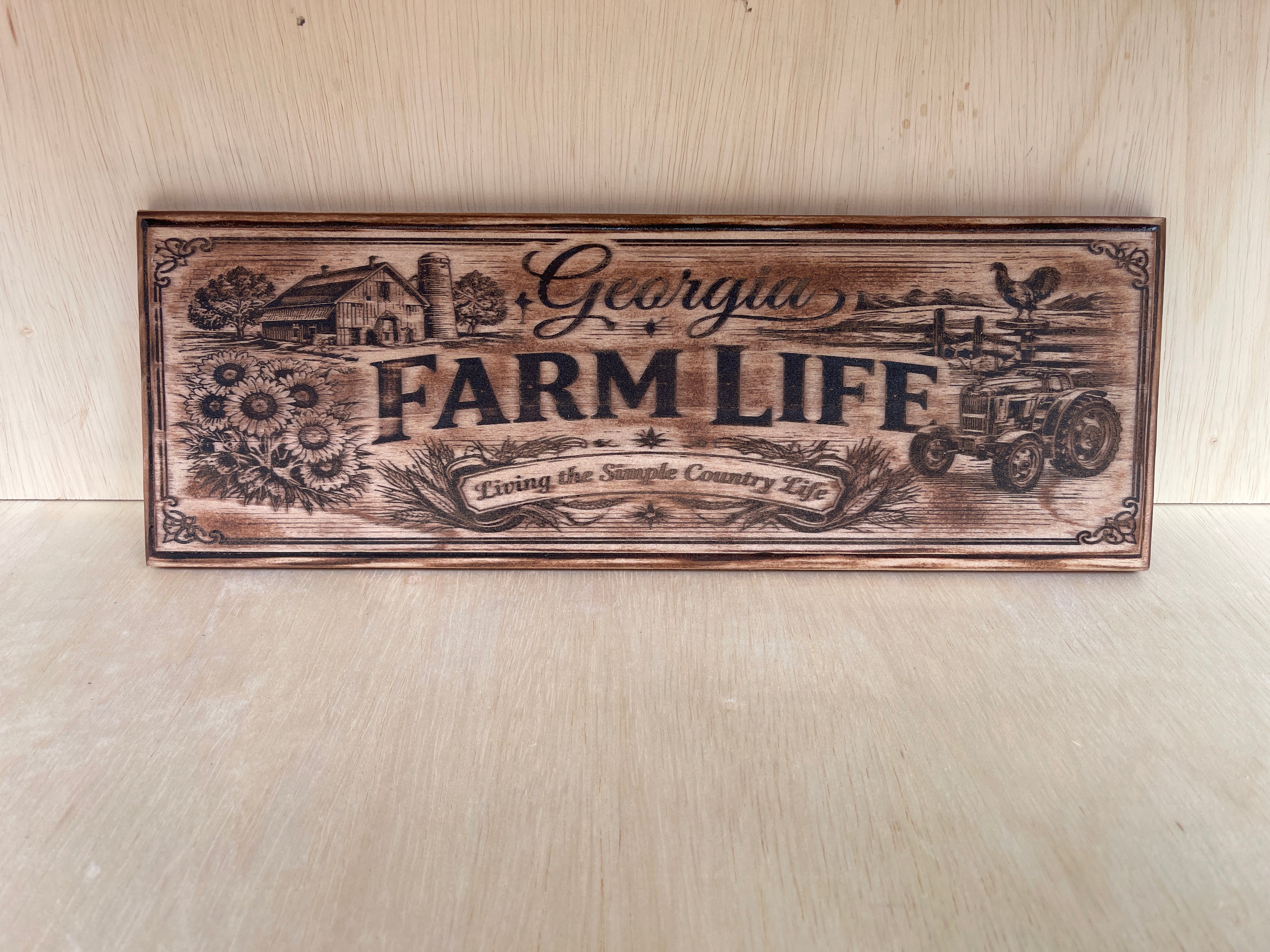 Georgia Farm Life Wooden Sign