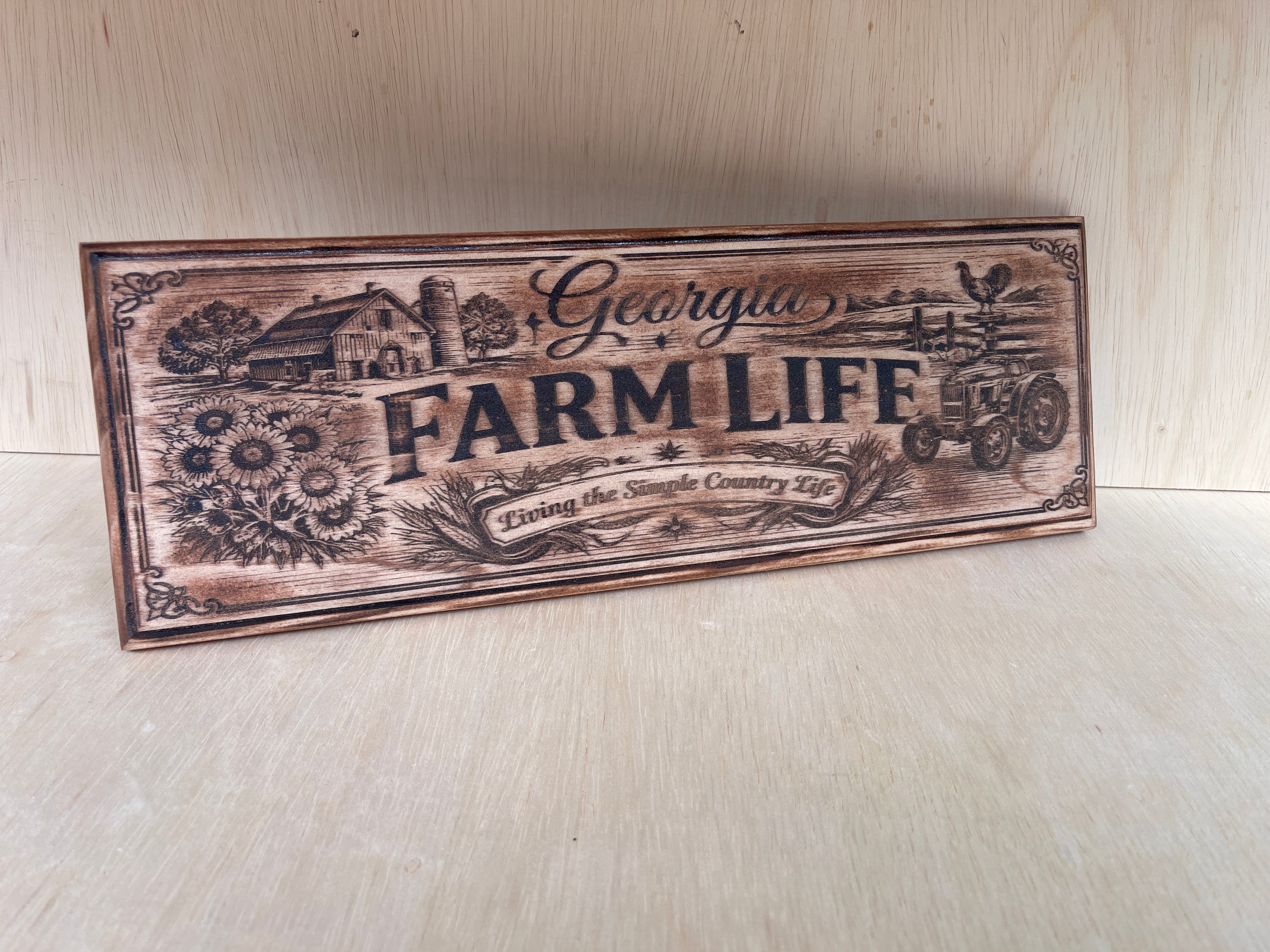 Georgia Farm Life Wooden Sign