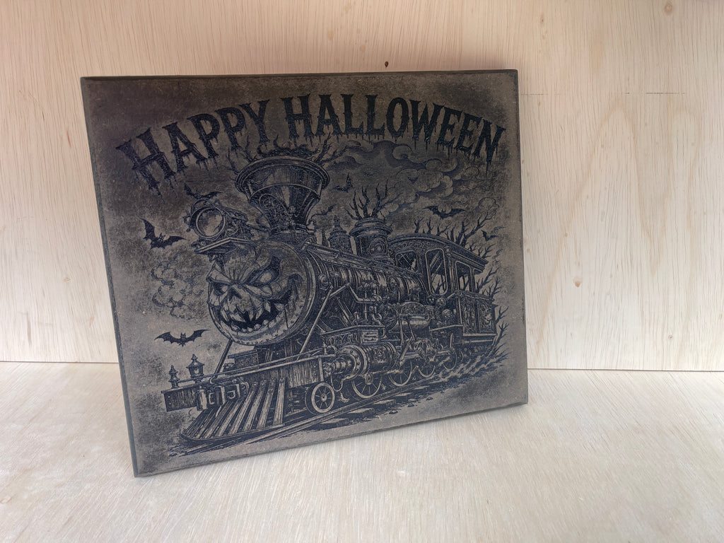 Happy Halloween Train Wooden Sign