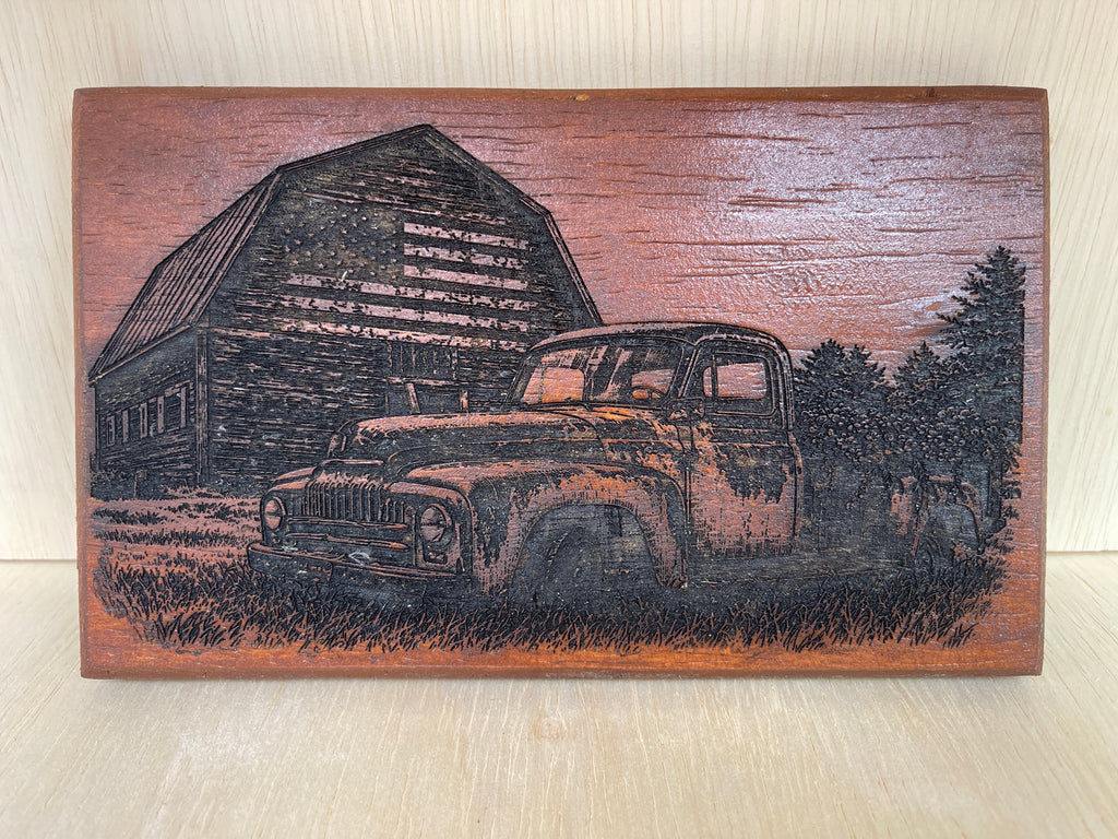 Vintage Farm Truck Wooden Sign