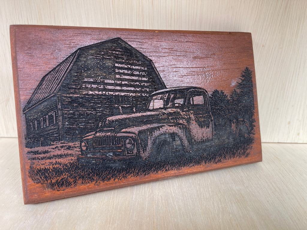 Vintage Farm Truck Wooden Sign