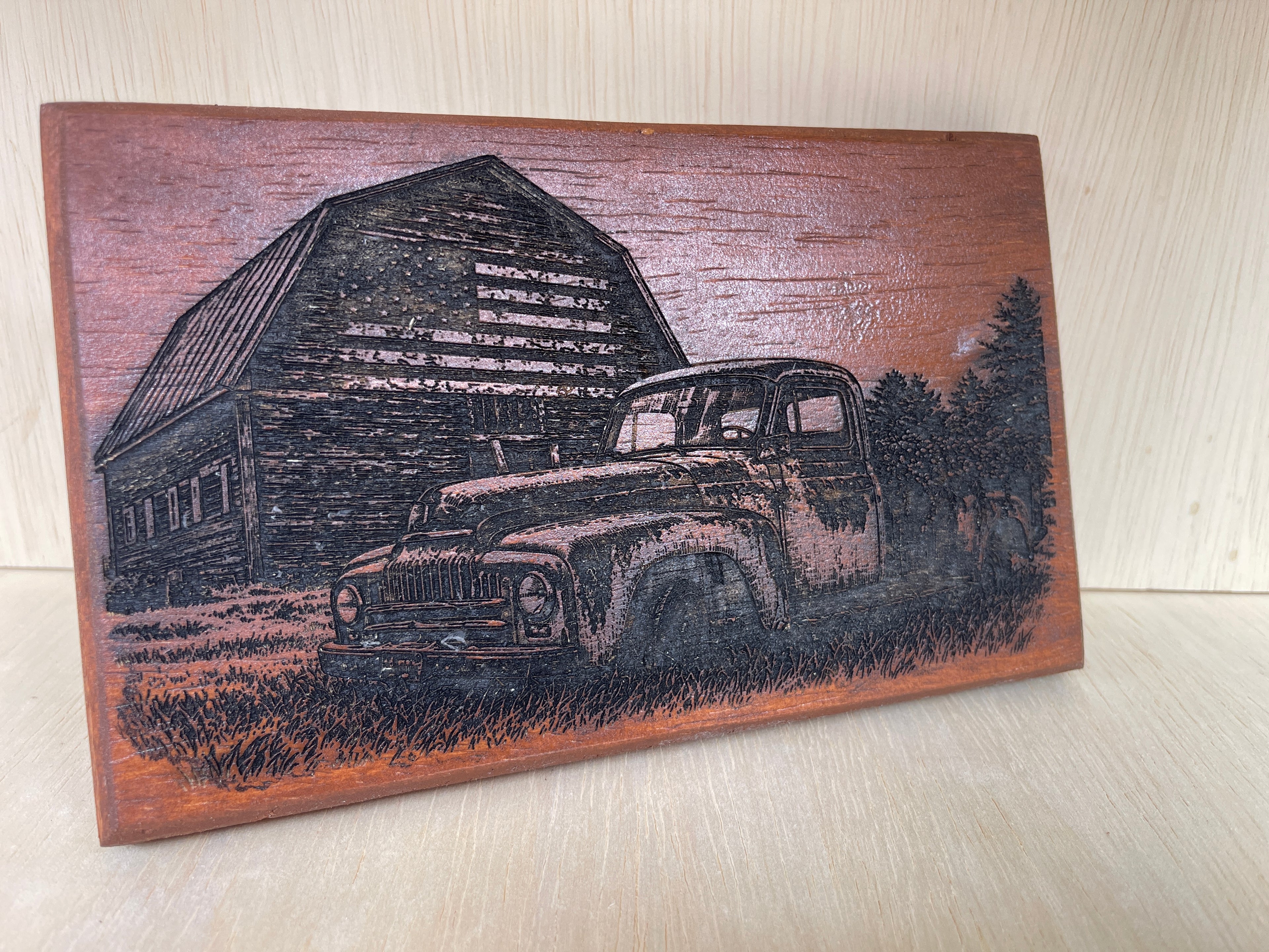 Vintage Farm Truck Wooden Sign