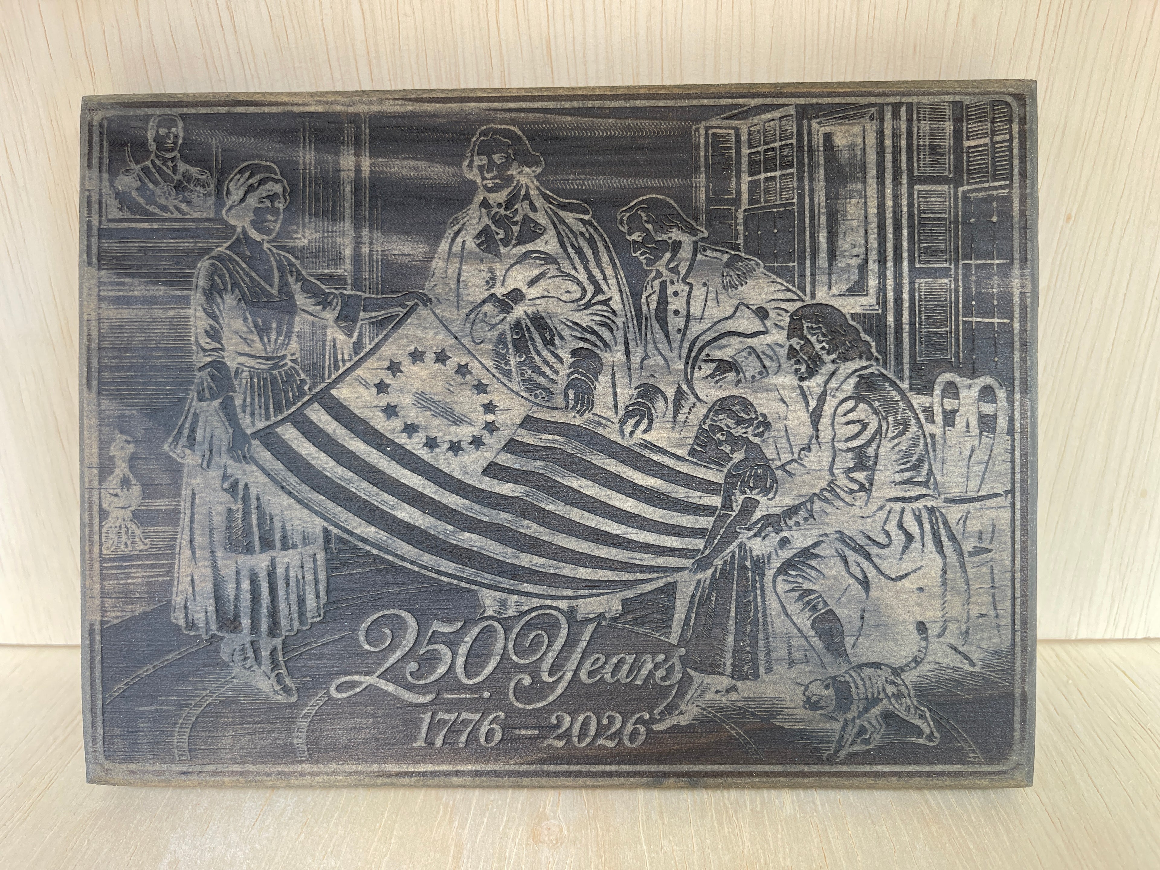 Colonial 250 Years Wooden Sign