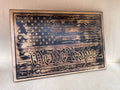 We The People Distressed Flag Wooden Sign