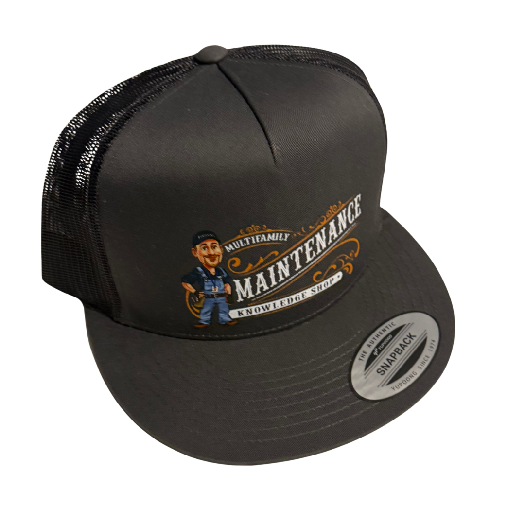 Multifamily Maintenance Knowledge Shop Snapback Hat – Classic Black Trucker Cap